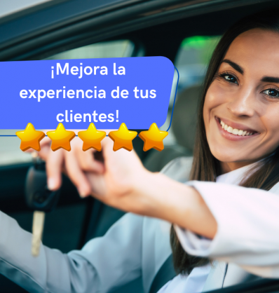 Una clienta satisfecha después de comprar su auto