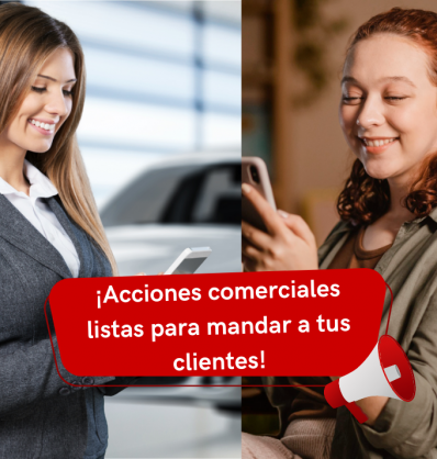 Una vendedora y una clienta, felices con el sistema para promover autos