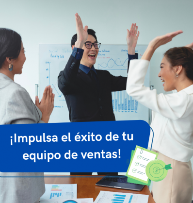 Un equipo de ventas viendo cómo mejoran sus resultados